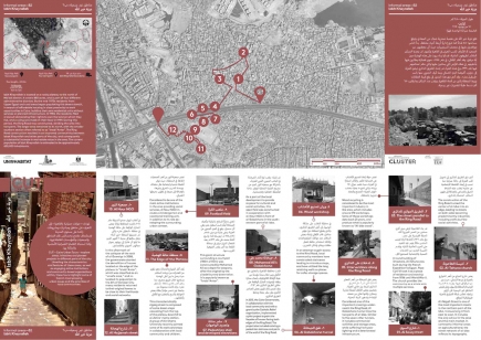 <a class="fancybox" rel="gallery-images" href="https://www.passageways.clustermappinginitiative.org/sites/default/files/styles/largest/public/cutfrontback4.jpg?itok=pi5MLniM" title="Izbat Khayrallah tour">Enlarge</a><br >Izbat Khayrallah tour<br />Izbit Khayrallah is located on a rocky plateau to the north of Ma‘adi district. It covers 480 acres, and is part of four different administrative districts. By the mid-1970s residents from Upper Egypt and rural areas began populating this desert stretch, in search of affordable housing in close proximity to work opportunities in Cairo, building their own residential units without services or planned infrastructure. In 1984, the residents filed a lawsuit demanding their rights to own the land on which they live, and a ruling was made in their favor in 1999. During this period, the Ring Road was constructed, dividing the area into two parts. The larger area remained to its north, with the smaller southern section often referred to as "Istabl ‘Antar". The Ring Road construction resulted in an improved connectivity between Izbat Khayrallah and other parts of the city, and consequently a substantial increase in real-estate value in the area. The current population of Izbit Khayrallah is estimated to be approximately 650,000 inhabitants.