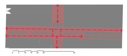 <a class="fancybox" rel="gallery-accessibility-and-circulation" href="https://www.passageways.clustermappinginitiative.org/sites/default/files/styles/largest/public/p_a1_circulation.png?itok=8htxeo3-" title="Circulation analysis">Enlarge</a><br >2014, Aug 17, 12:08pm<br>Circulation analysis<br />The circulation analysis shows the effect of the flower boxes in  the middle of the passageway